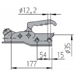 Kugelkupplung AK 160 A Ø 35mm, 1600kg, S120kg