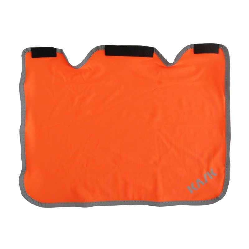 Nackenschutz aus orangem Stoff