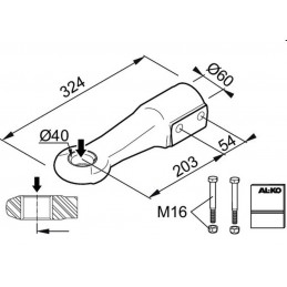 Gancio di traino DIN AL-KO 351VB, fino a 3500 kg