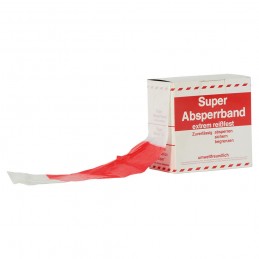 Absperrband fadenverstärkt rot/weiss