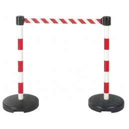 Set 2 pali della barriera a nastro in PVC