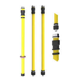 Asta isolante in 3 elementi 4,5 m 400 kV