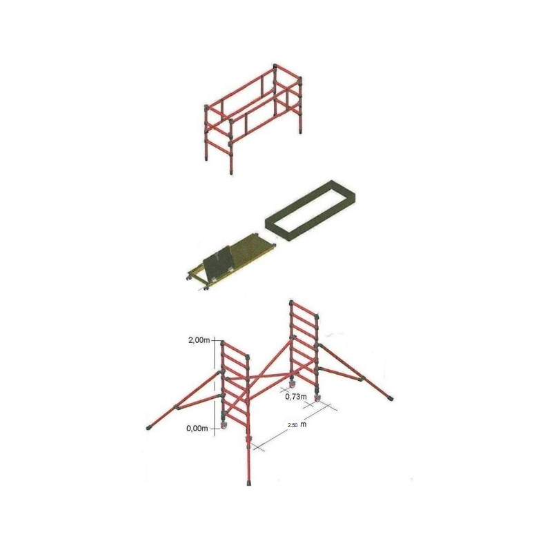 Echafaudage mobile en fibre de verre 