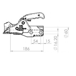 Kugelkupplung AK 351 Ø 60mm, 3500kg, S350kg