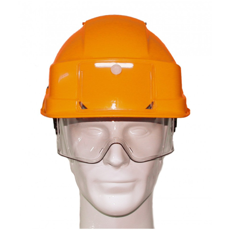 Casque IRIS 2 orange avec PORTE-BADGE