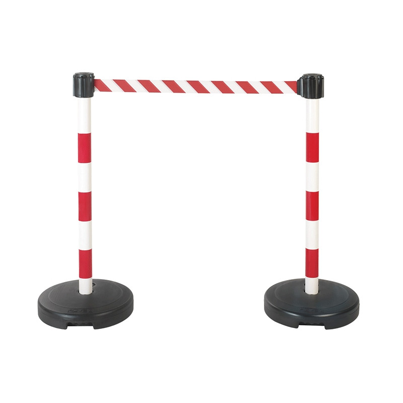 Set 2 PVC Gurtabsperrpfosten