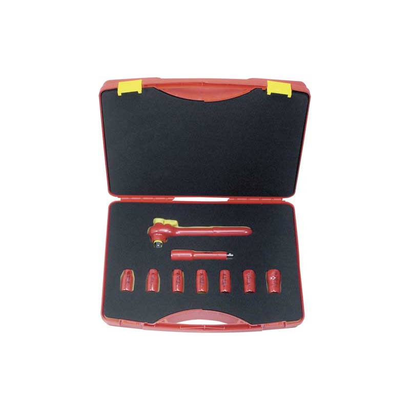 Set cricchetto di sicurezza 1/2", 9 pezzi fino a 1000 V