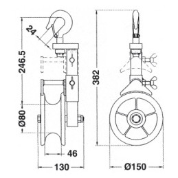 Seilzugrolle ø 150 mm