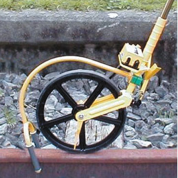 Längenmessgerät mit Schienenführung